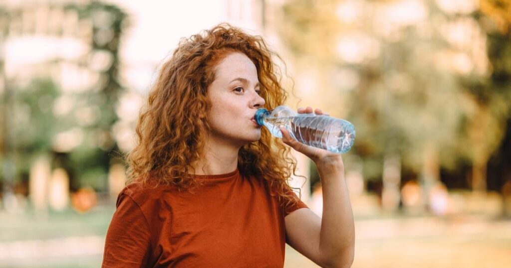 Thirsty Girl drinking water