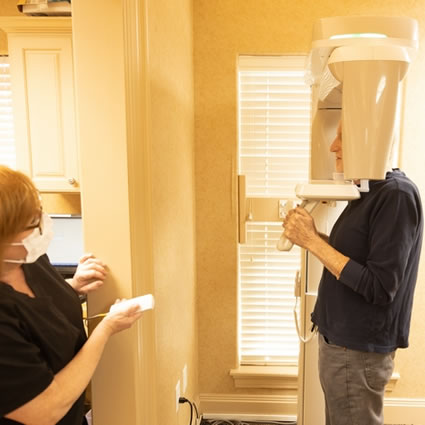 patient in x-ray machine